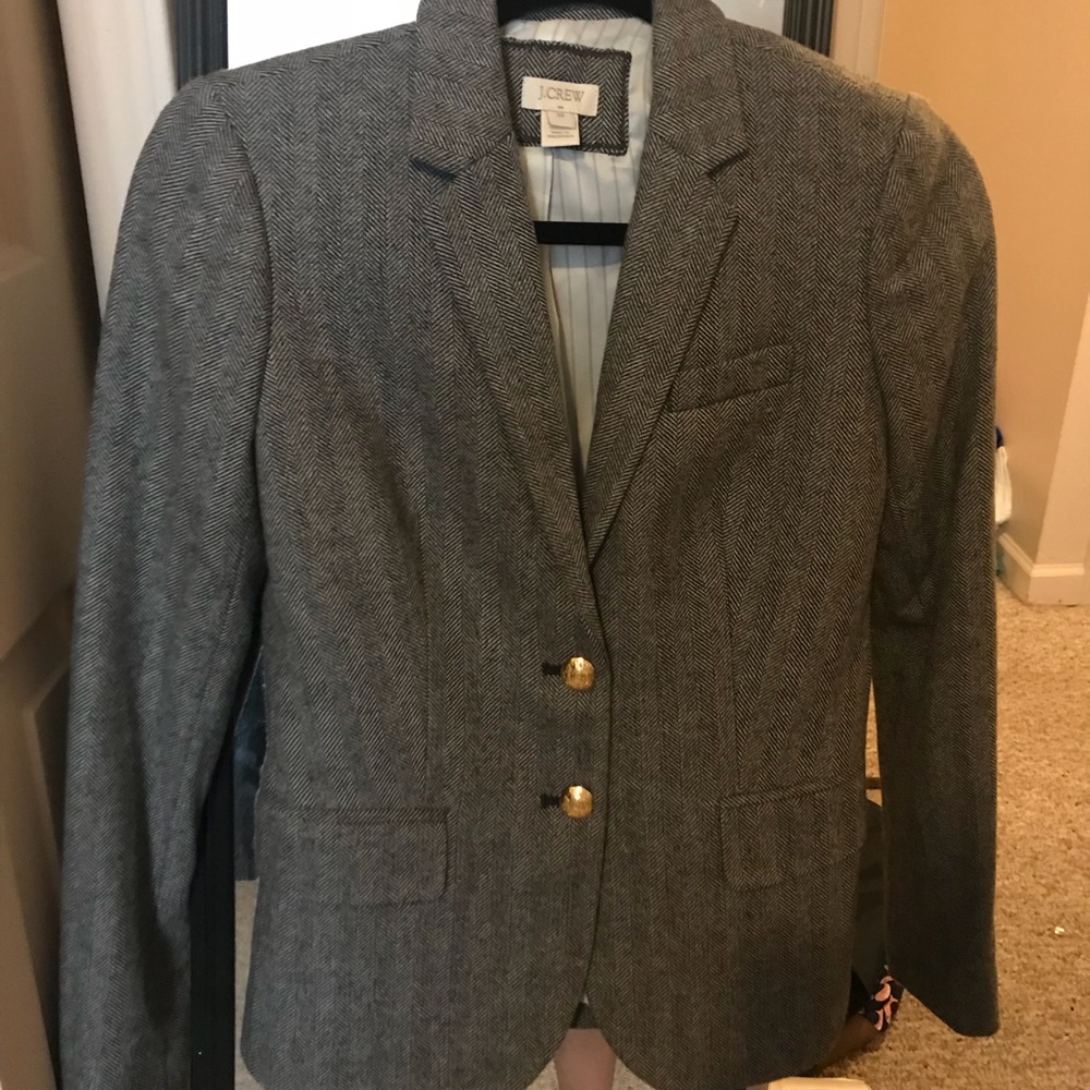 J Crew Grey Wool Schoolboy Blazer 00
